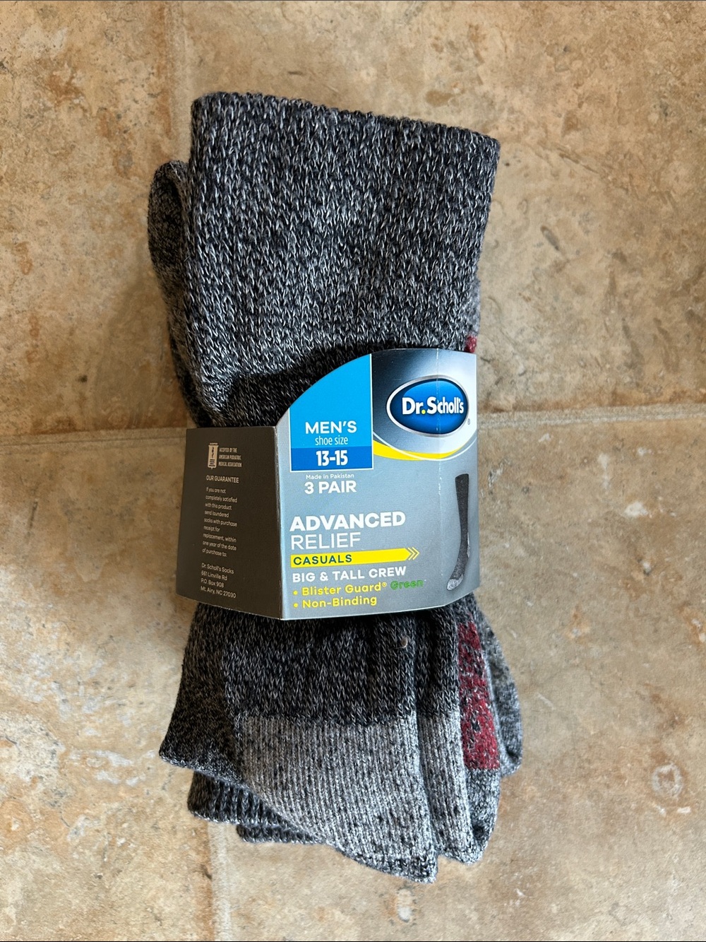 Dr. Scholl's Gray Men's Casual Crew Socks